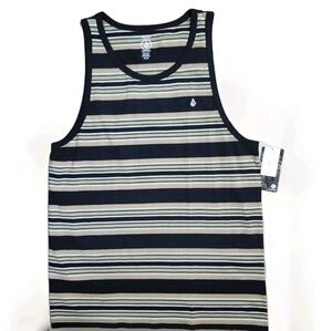 Volcom Striped Tank Top Mens XL Casual Beach Pool Summer Sleeveless Shirt